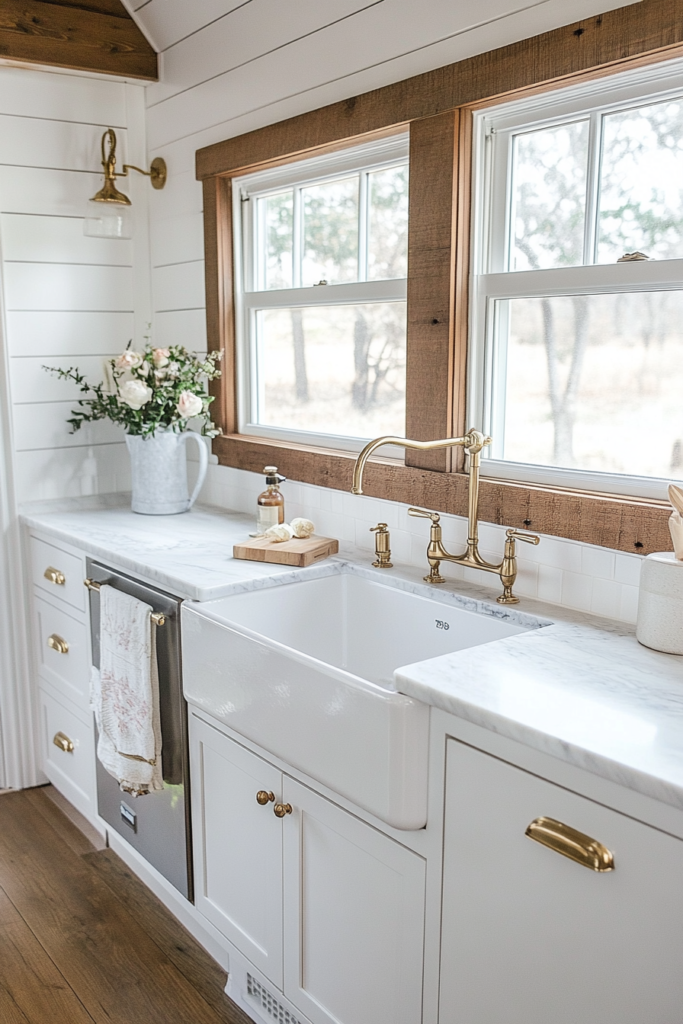 a small, sophisticated kitchen in a tiny home